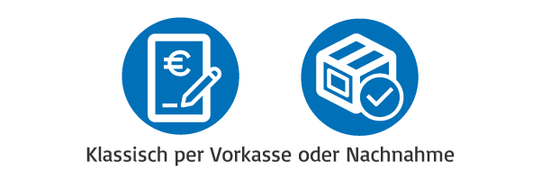 Klassisch per Vorkasse oder Nachnahme
