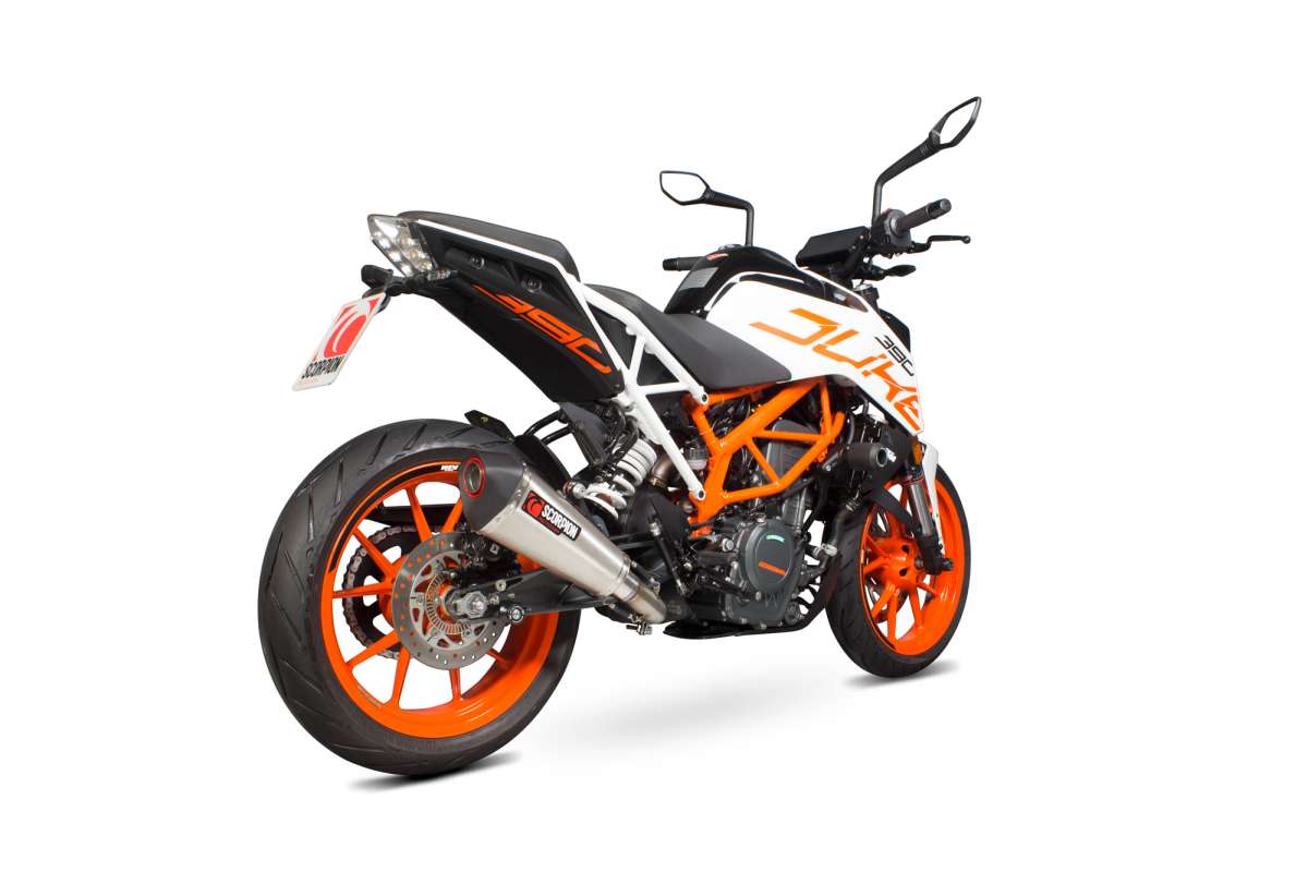 390 DUKE SCORPION SERKET TAPER グロスカーボン Scorpion Serket Taper 3/4 Slip-On Exhaust System '13-'16 KTM